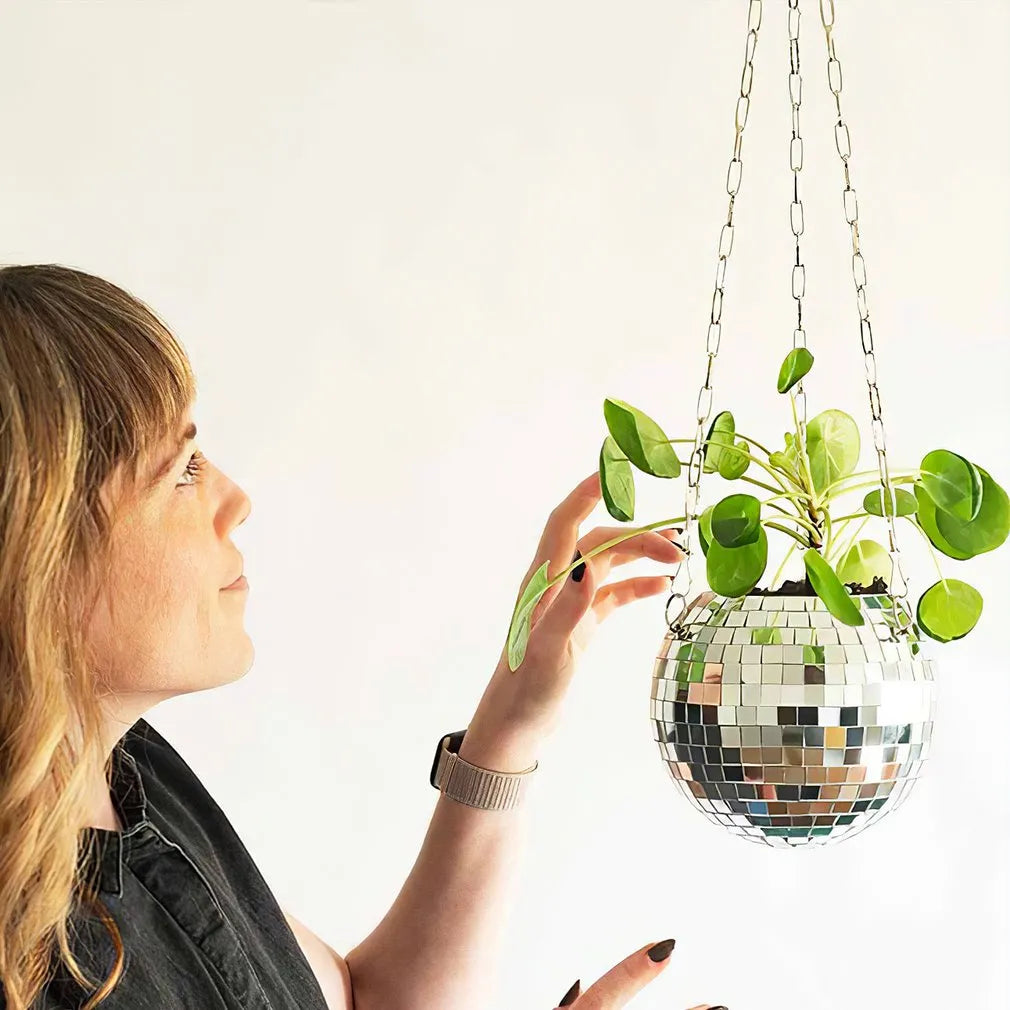 disco-ball-flower-pot