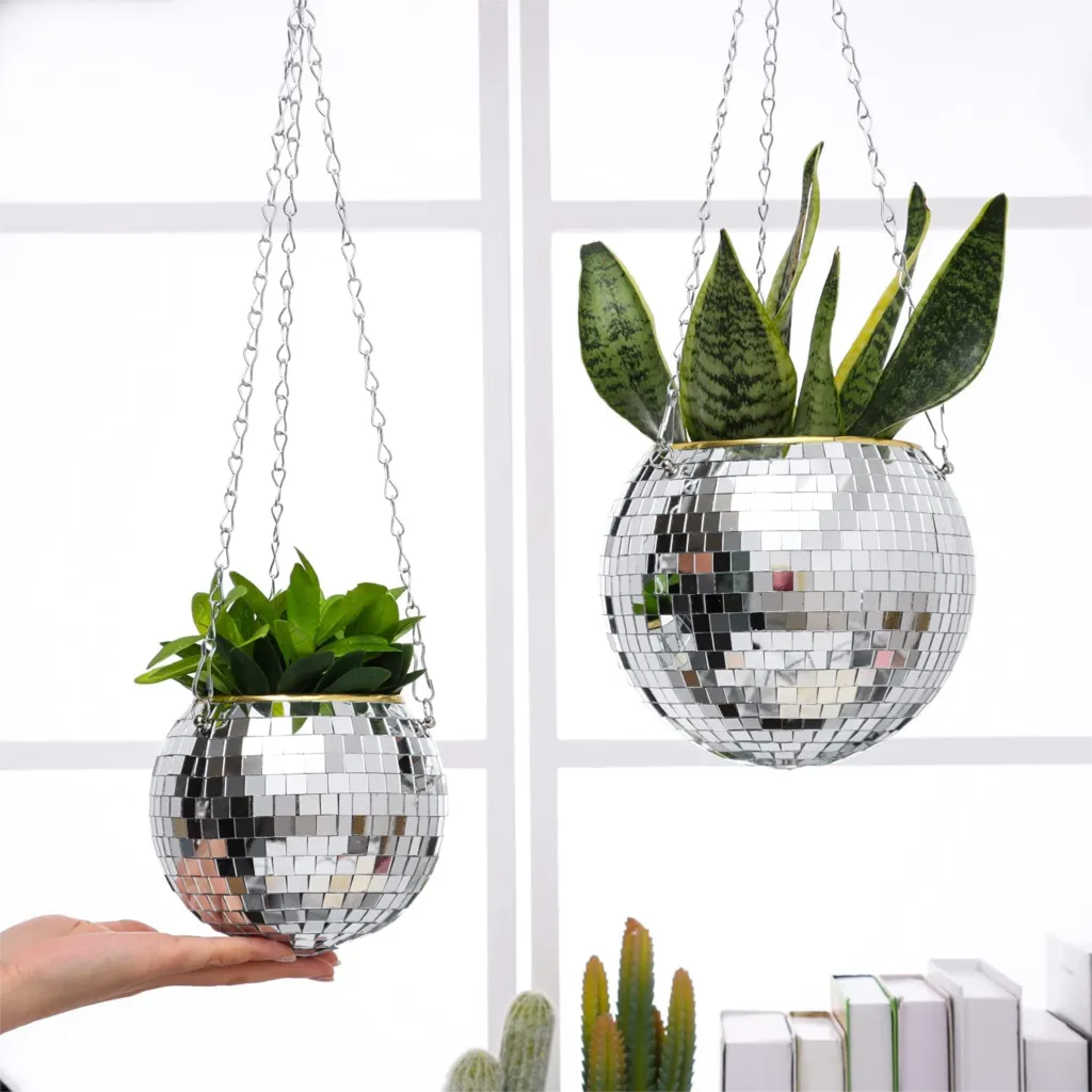 disco-ball-flower-pot